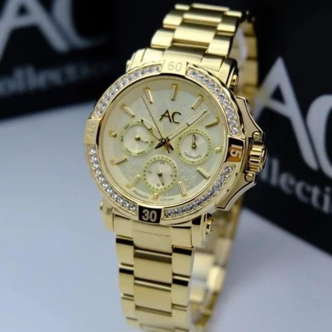Jam Tangan Alexandre Christie Wanita Original AC9205 Gold