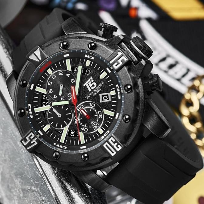 Jam Tangan Pria Original T5 H 3757G Black