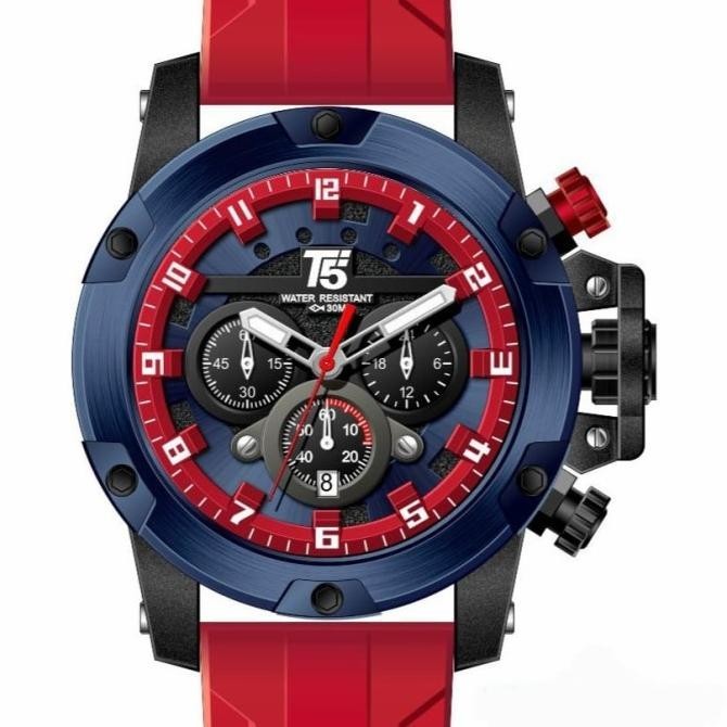 Jam Tangan Pria Original T5 H 3913G Blue Rosegold