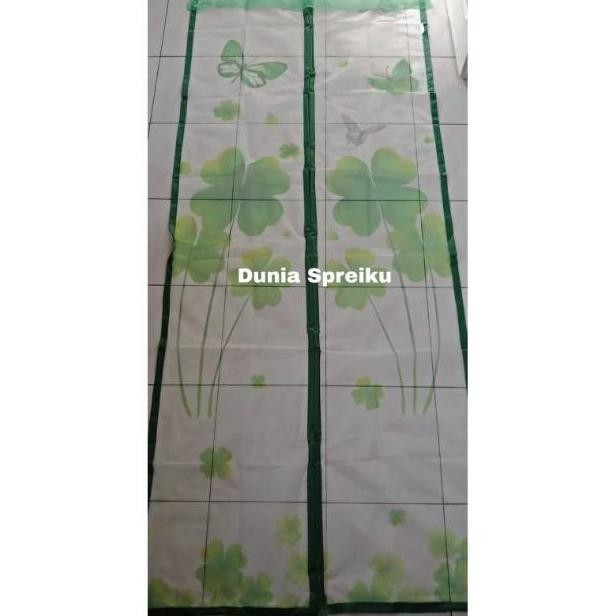 [PROMO] TEBAL, FULL JAHIT  Tirai Pintu Magnet Taiwan Elegan (hijau daun teratai) / Tirai Tebal / Hon