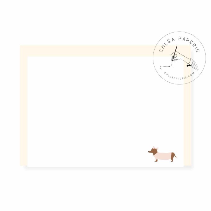 

Note Set / Dachshund In Pink / Stationery Set / Kartu Ucapan