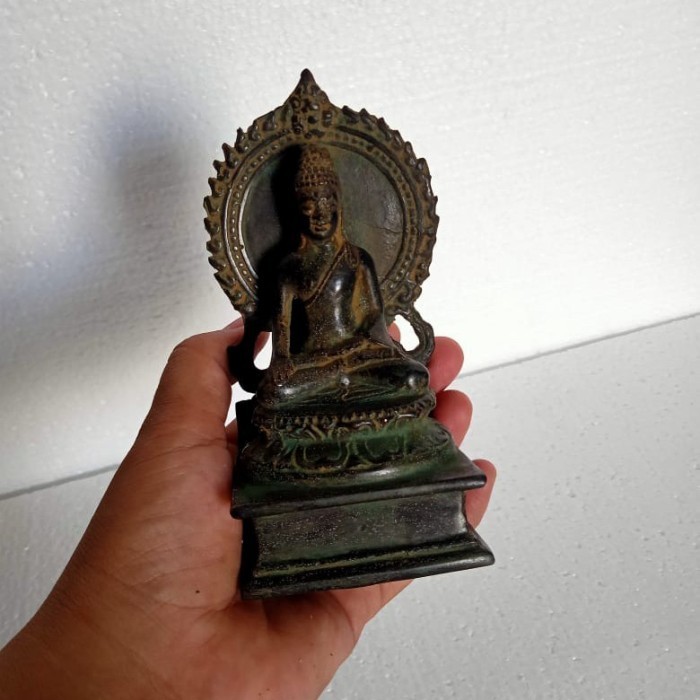 Terbaru Patung Pajangan Buda Budha Hitam Perunggu Antik Klasik