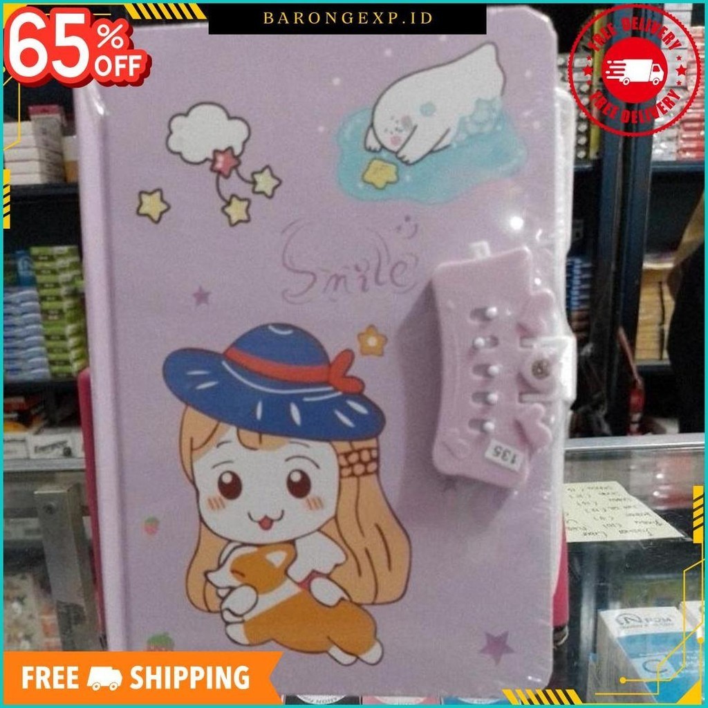 

NOTEBOOK KUNCI MOTIF LUCU / BUKU TULIS A5 PASSWORD DIARY. COD