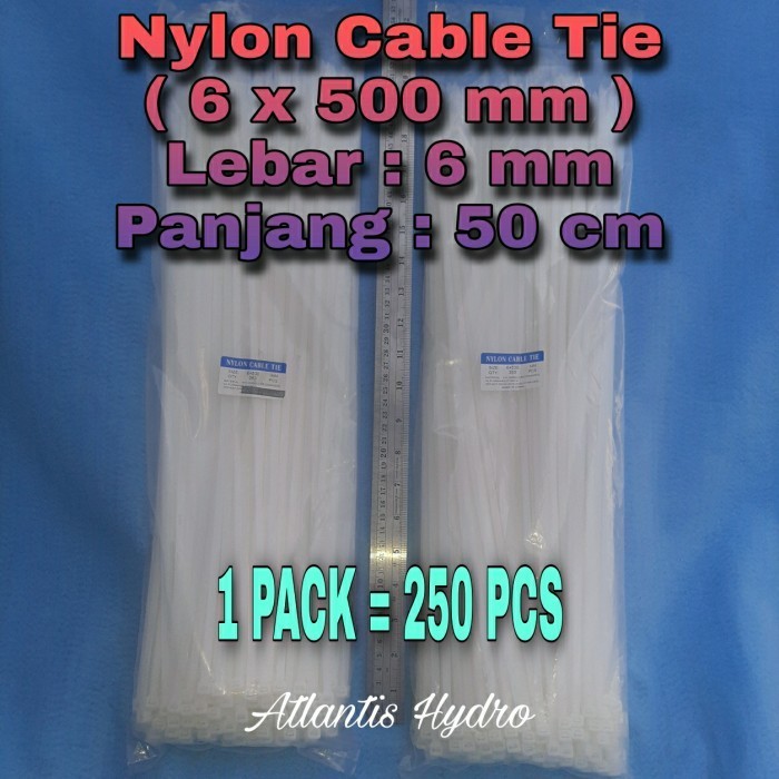 

Kabel Tis 50Cm / Kabel Ties / Nylon Cable Tie 6X500Mm 1Pack Murah !!!