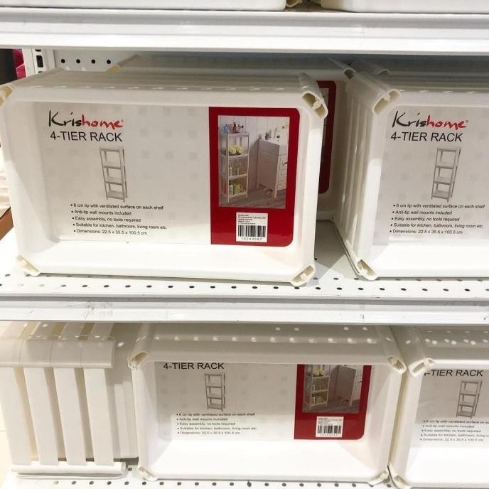 [Bisa Cod] Krishome - Rak Plastik 4 Susun / Rack Tier Penyimpanan Bumbu Tingkat