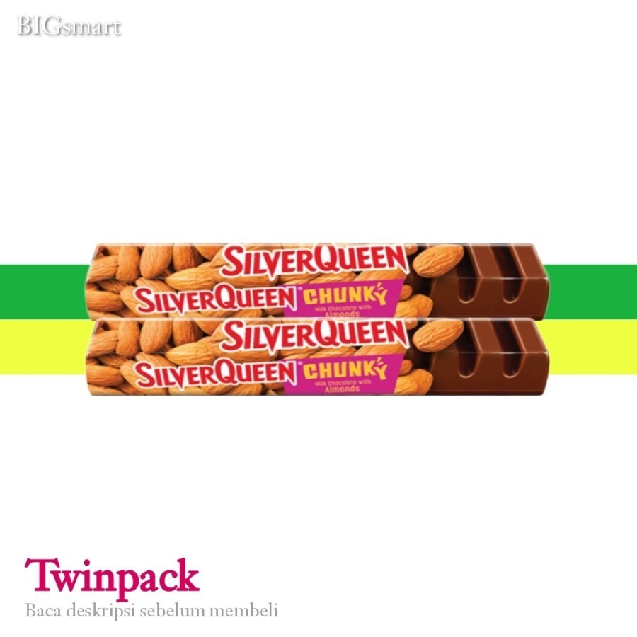 

SilverQueen Chunky Bar Chocolate Almond 95 g - Twinpack