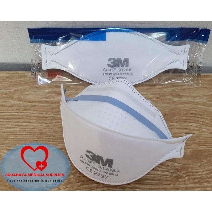 BEBAS ONGKIR - 3M Aura 9320A+ FFP2 setara N95 (V-Flex Vflex 8210) BOX ISI 20 ORI BARU