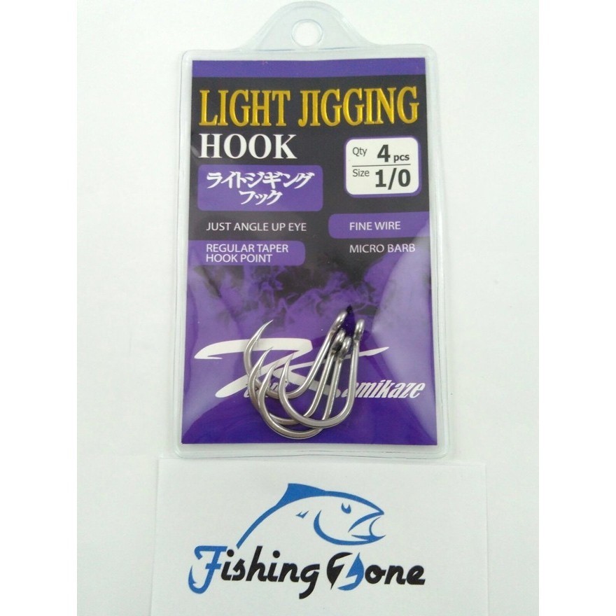 Team Kamikaze LIGHT JIGGING HOOK 1/0 - Silver