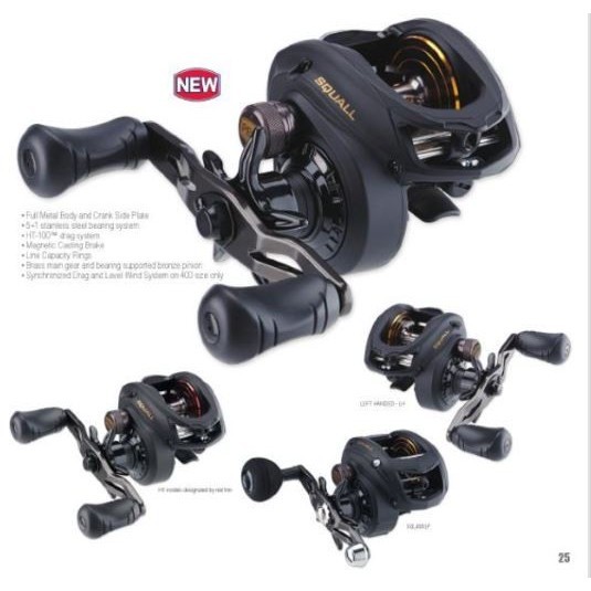Penn SQUALL Low Profile Reel SQL400LPLH - Left Handle (handle Kiri)