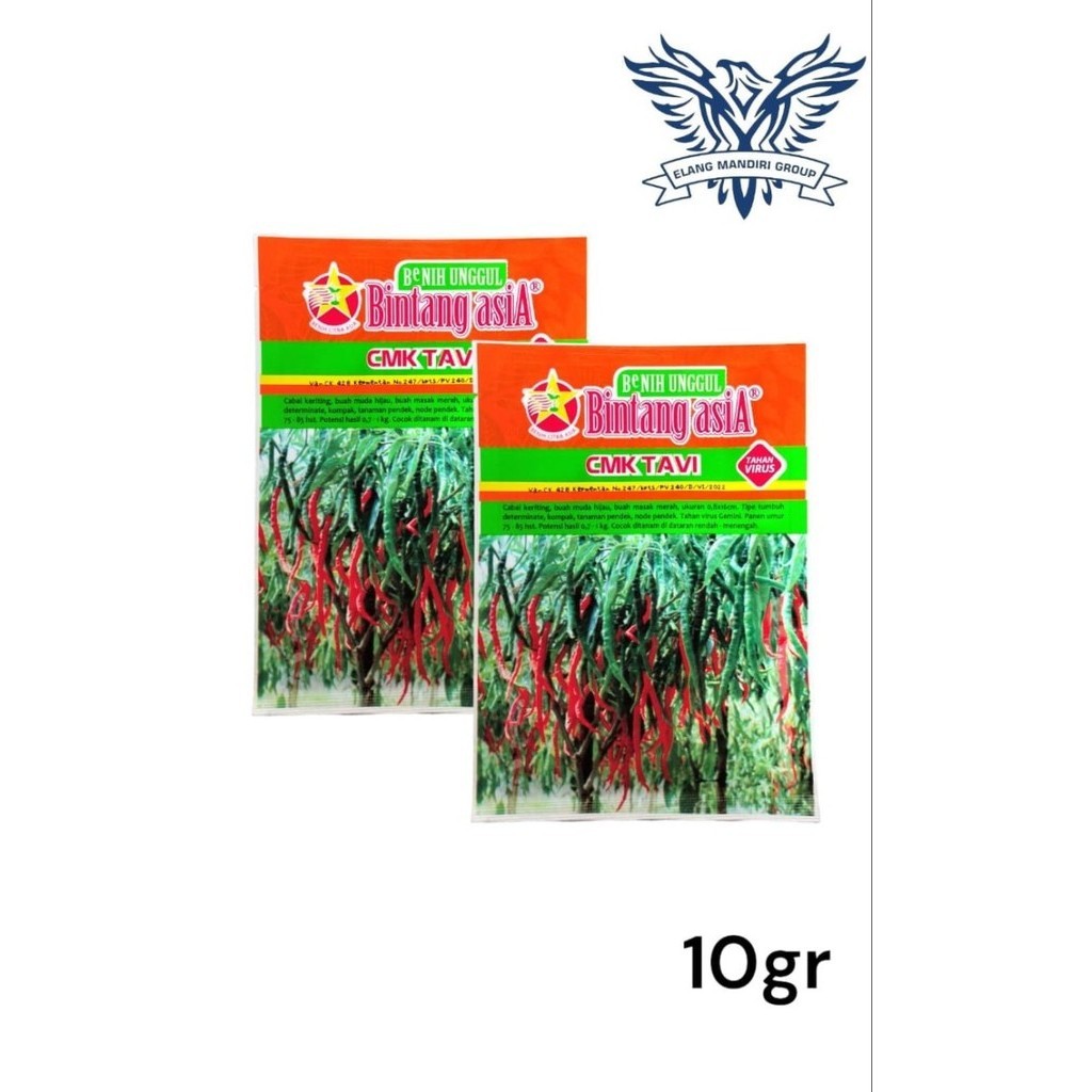 Benih Bibit Cabai Keriting Cmk Tavi 10 Gr Bintang Asia