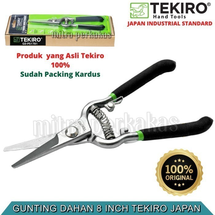 Tekiro - Gunting Dahan Lurus Uk 8 Inch Gunting Tanaman - Original
