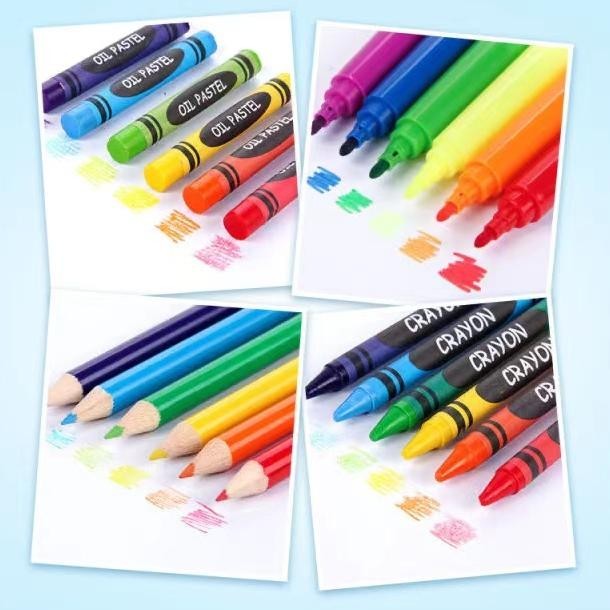 

Hj-77 Crayon Anak Pengasah 208Pcs Set Alat Menggambar Melukis Anak-Anak Crayon Cat Air Pensil Sale