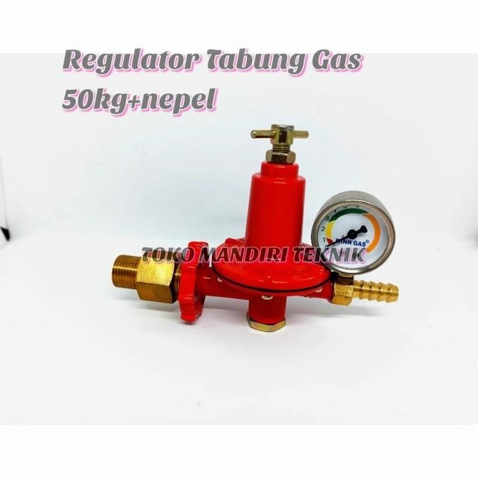 [Bisa Cod] Regulator Instalasi Merk Winn Gas 50Kg Tipe W108-Nepel