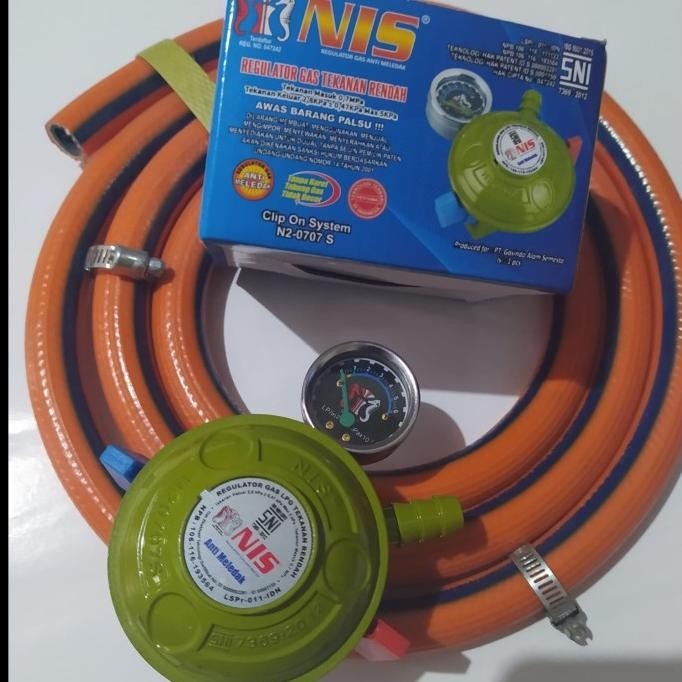 [Baru] Regulator Nis N2 0707 S Double Lock Selang Gas Lpg 700 Psi