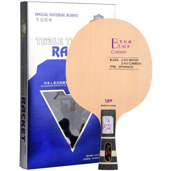 Friendship 729 Arylate Carbon Table Tennis Blade Racket Bat - BLACK CARBON,FL