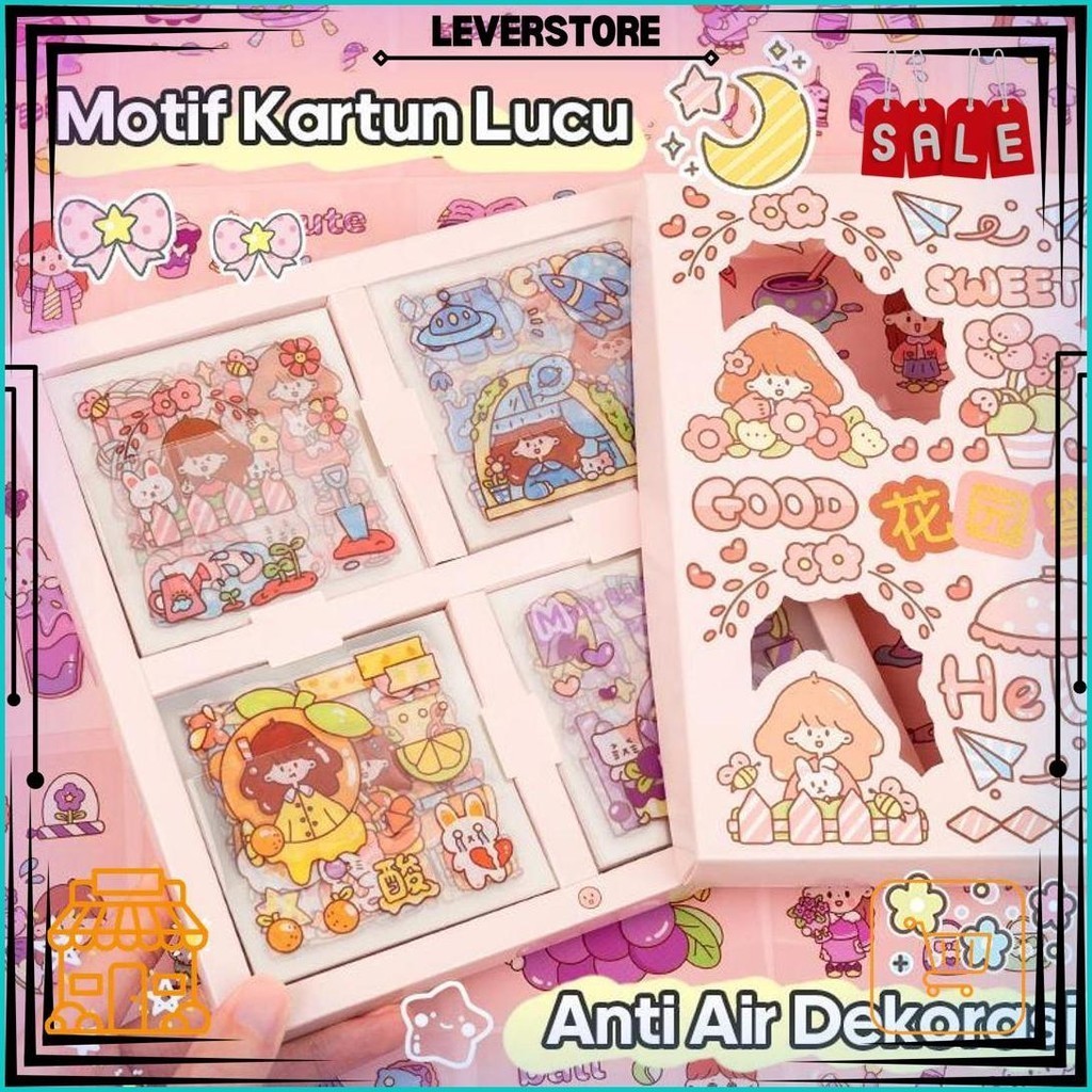

100 Lembar Stiker Kartun Lucu Beruang Kelinci Scrapbooking Diy Serpihan Alat Tulis Dekoratif(Kotak/Tas) Cod