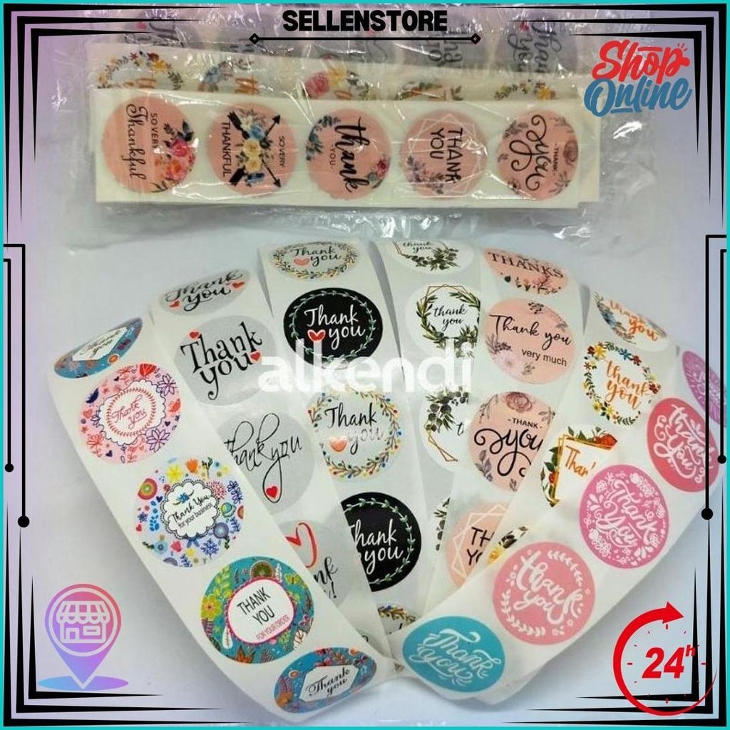

[50 Pcs] Stiker Terimakasih | Thank You - Mix Random - Diameter 2,5 Cm Cod