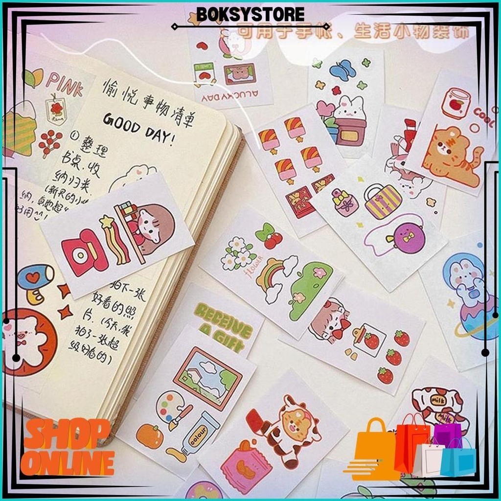 

Stipppa Buku Sticker Deco Scrapbook Journal Diary Aesthetic Pvc Anti Air Stiker Botol Buku Hp Label Mainan Edukasi Anak Best Seller