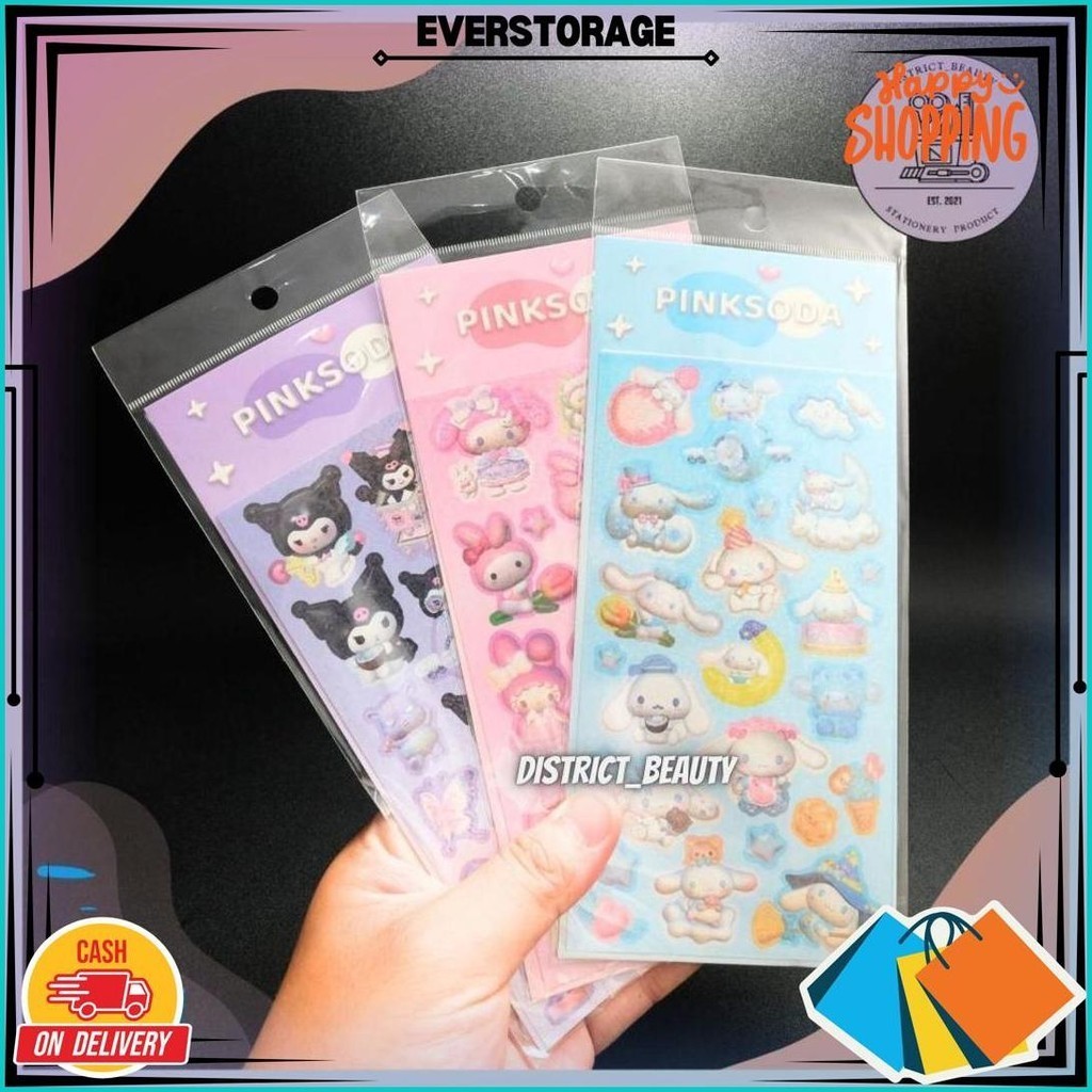 

Stiker Glitter Sanrio Stiker Glossy Kuromi Melody Cinnamorol Stiker Alb Sanrio Lucu Sale