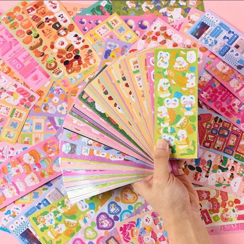 

[10Pcs] Stiker Gooka Glitter Pack Hologram Sticker Lucu Murah Promo