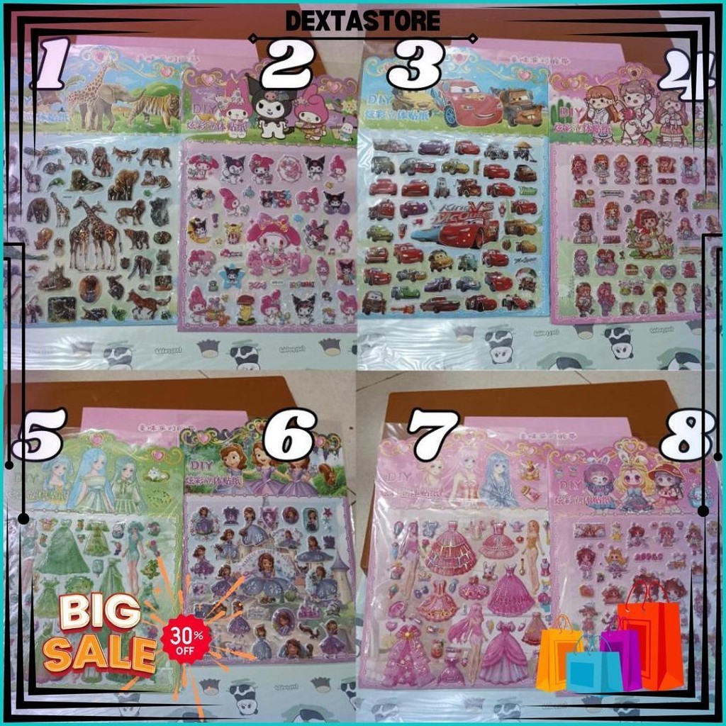 

Stiker Timbul Karakter / Sticker Anak Lucu 3D Pilih Tema / Mainan Tempel Stiker Puffy Cod