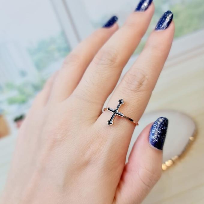 Cincin salib titanium anti karat/cincin salib adjust/cincin titanium