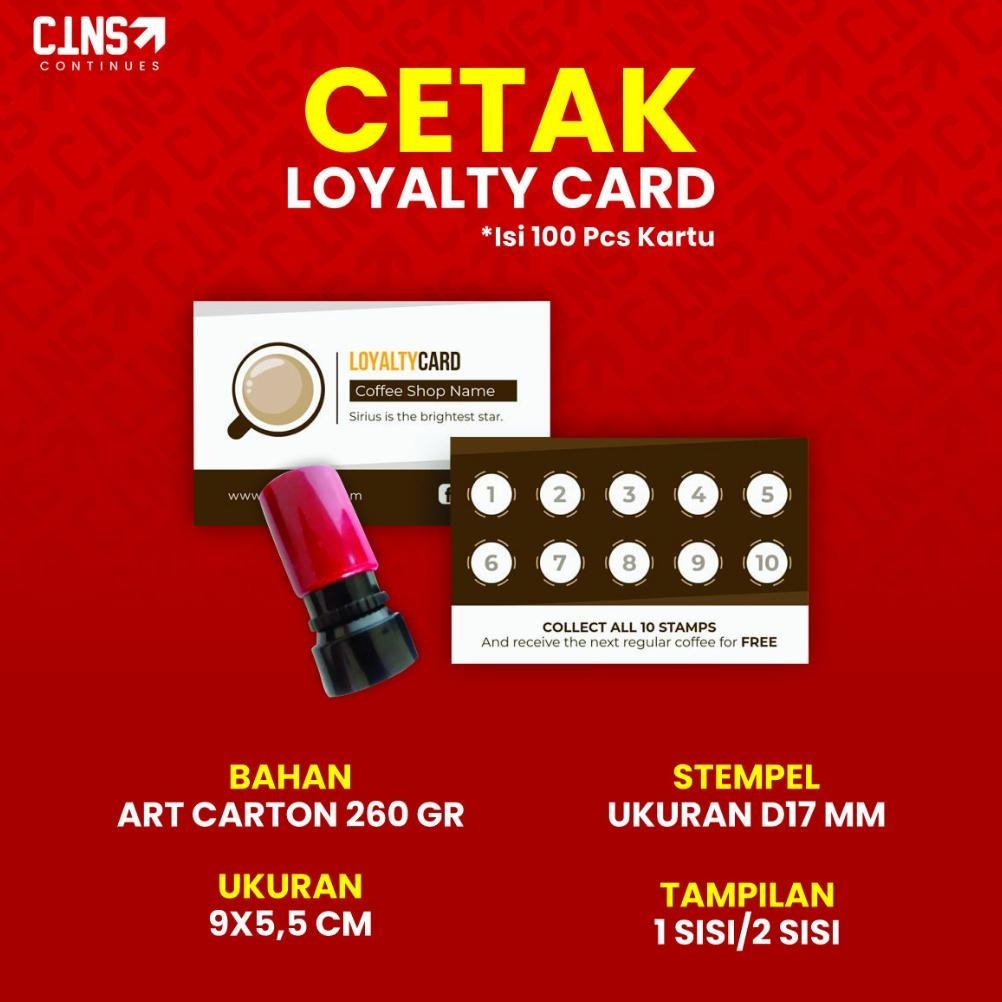 

PROMO Cetak Kartu Member/Loyalty Card + Stempel Mini, Desain Custom df-8