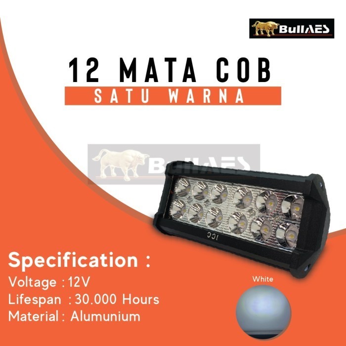 Lampu Tembak 12 Mata Panjang Lampu Sorot Universal Mobil Motor Icc