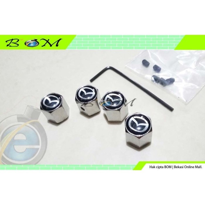Tutup Pentil Ban Tire Valves Logo Mobil Mazda Anti Maling Besi Chrome
