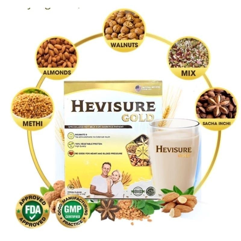 

Ready Susu hevisure gold susu diabetes kencing manis -1 box isi 12 sachet