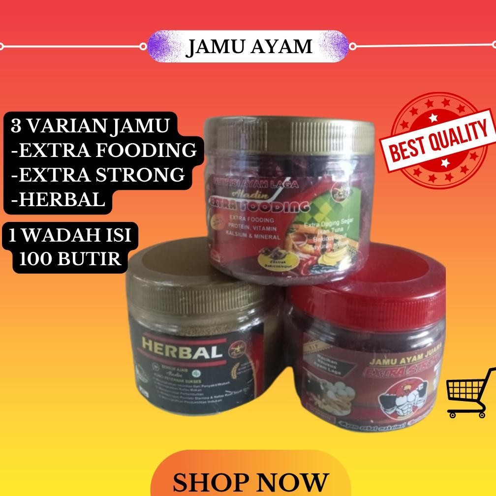 

Aw89 Jamu Ayam Juara Aladin Berbagai Merek,Extra Strong,Extra Fooding,Serbuk Ajaib Premium