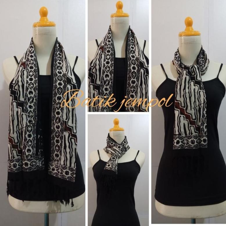 Terlaris Syal Batik Halus Parang Putih BisaCod