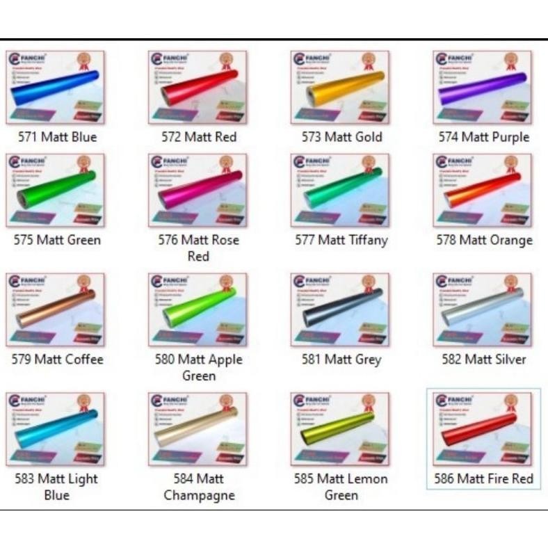 

CR - [ROLL] Sticker Fanchi Matte Chrome SERIES Metalik Doff Metallic matt premium wrap [ROLL] TERLARIS