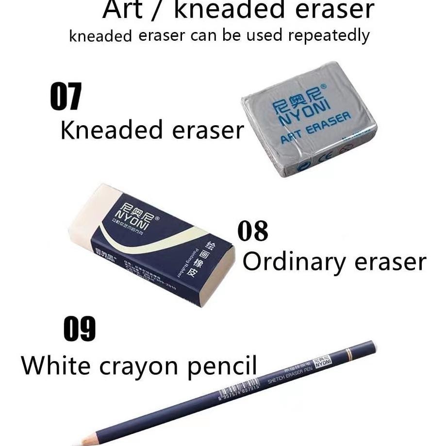 

y-76 Nyoni Drawing Pencil Gambar Set 29pcs Metal Tin Box Pensil Gambar Lukis Sketsa Lengkap Paket Sale