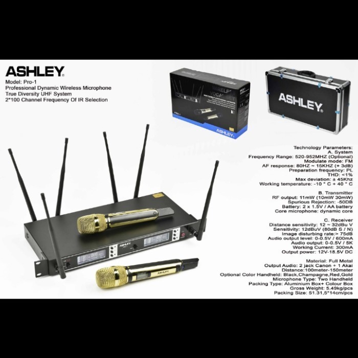 Mic Wireless Ashley Pro 1 Original Ashley Pro1 Free Koper Ashley Pro 1