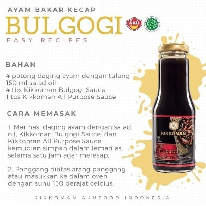 

Kikkoman Bulgogi Sauce HALAL 5L Saus Daging Khas Jepang GT