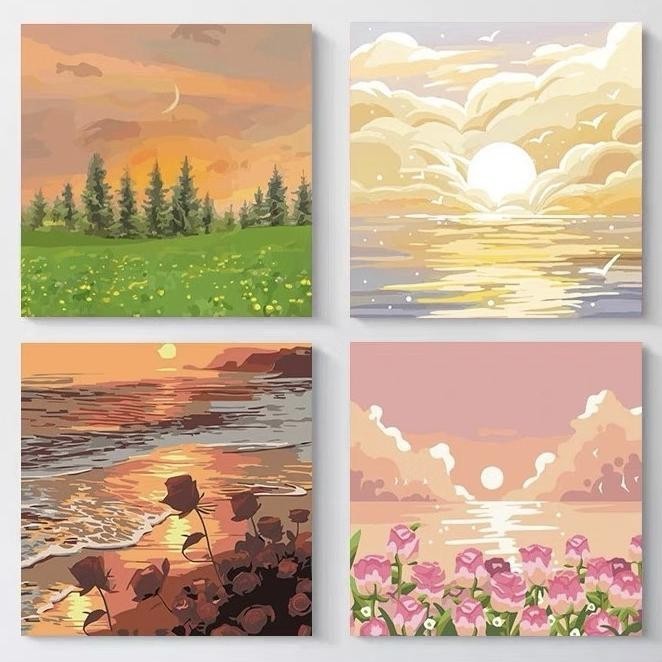 

TERMURAH Paint By Number 20x20 Nature Series DIY Painting Kit Canvas Paint Kit Digital Aesthetic Kanvas Lukis Po-132