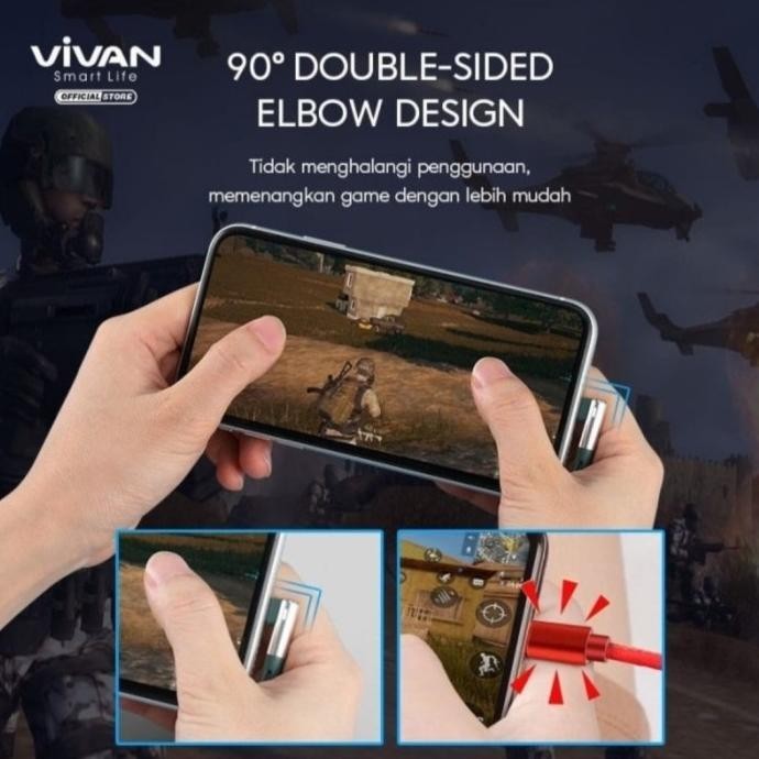 Gamer Kabel Gaming Cable Data Charger Vivan BWL100 Iphone lightning