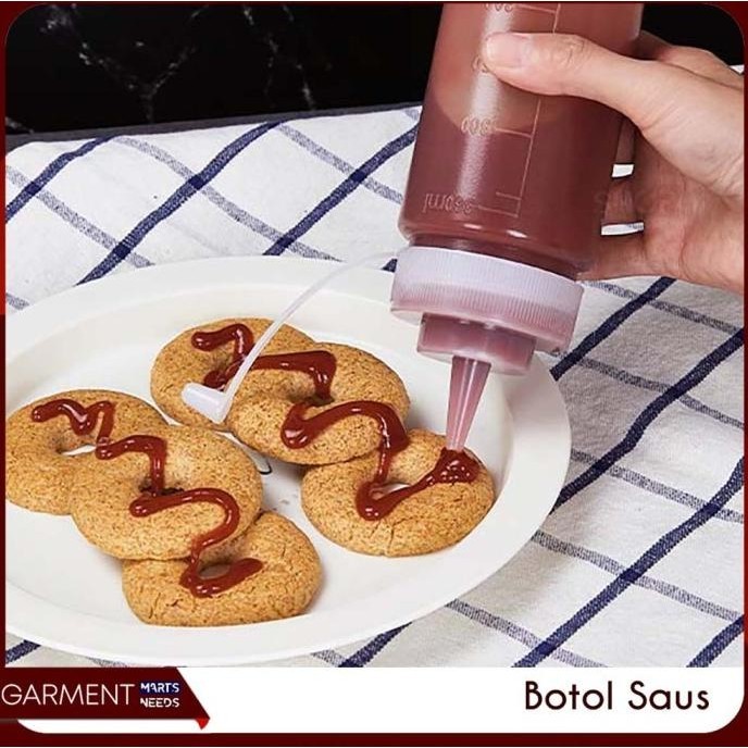 Botol Saus Plastik Kecap Angka Garis Putih Refillable Bottle Mayonaise