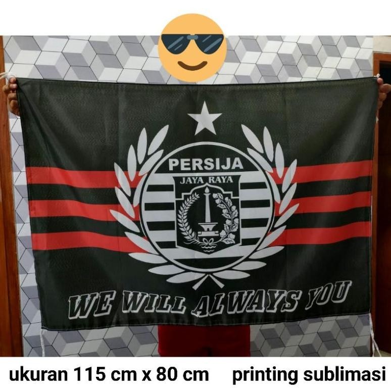 GH BENDERA PERSIJA JAKARTA WE WILL FLAG BESAR TERMURAH TERLARIS
