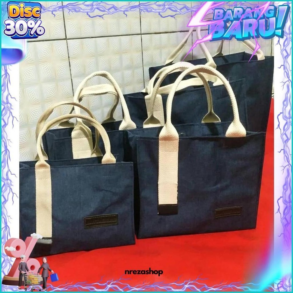 

Tote Denim Tali Panjang / Tas Murah/ Goodie Bag/ Souvenir Ultah (Gods)