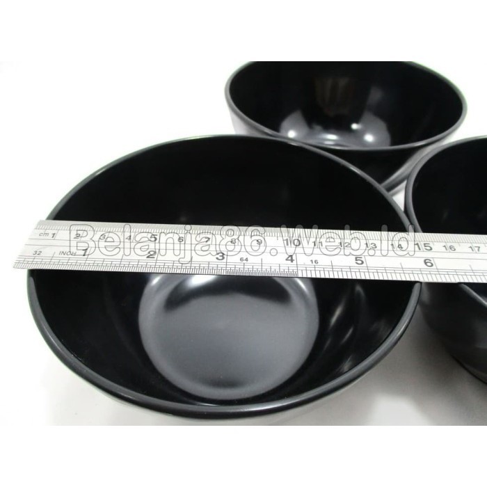 3 Pcs Mangkok Melamin Unika - Unica M9060 Hitam