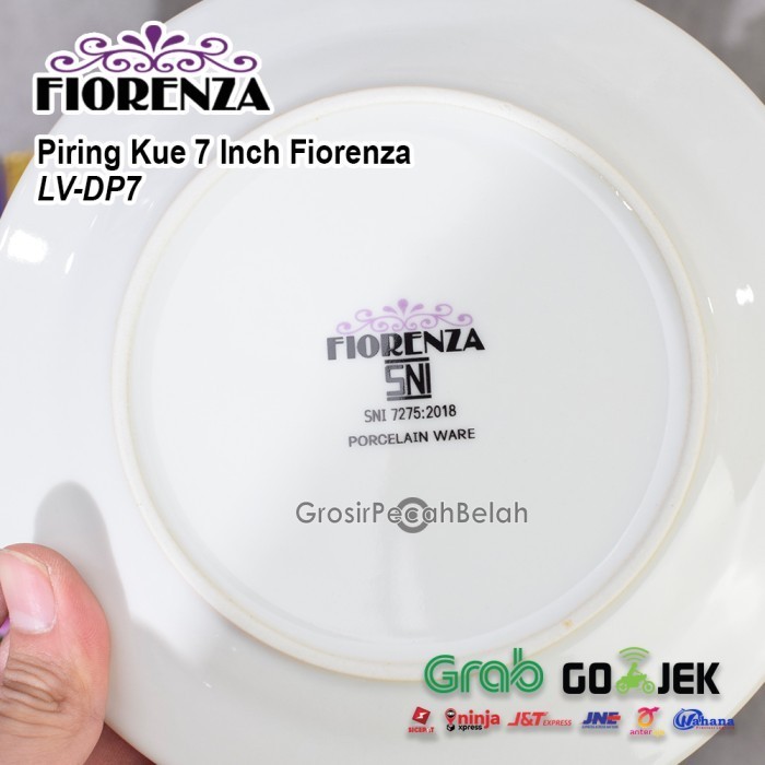 Piring Kue Keramik 7 Inch Fiorenza Motif Bunga Lavender Lv-Dp7