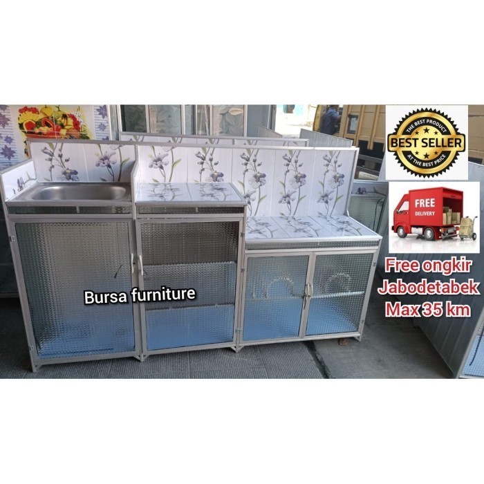 Rak Cuci Piring/ Rak Wastafel/Rak Kompor Wastafel 4 Pintu