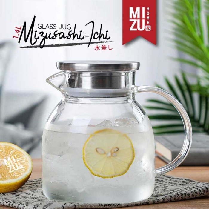 Mizu Mizusashi-Ichi Glass Jug Teko Kaca Borosilikat Teko Air Minimalis