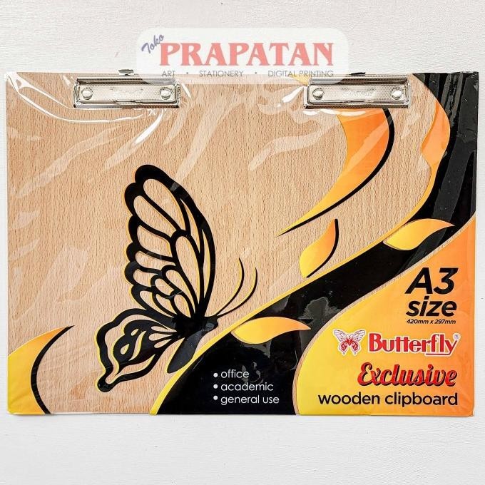 

Butterfly Wooden Clipboard A3 | Papan Jalan A3 | Papan Ujian