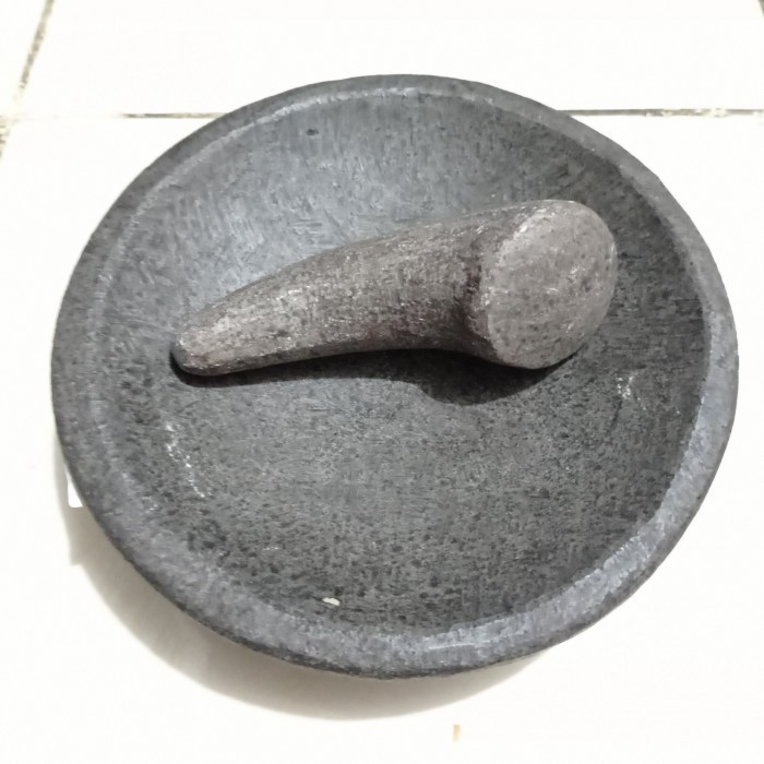 KOMPLIT cobek batu asli / cobek batu / cobek / ulekan / ulekan batu 23 cm