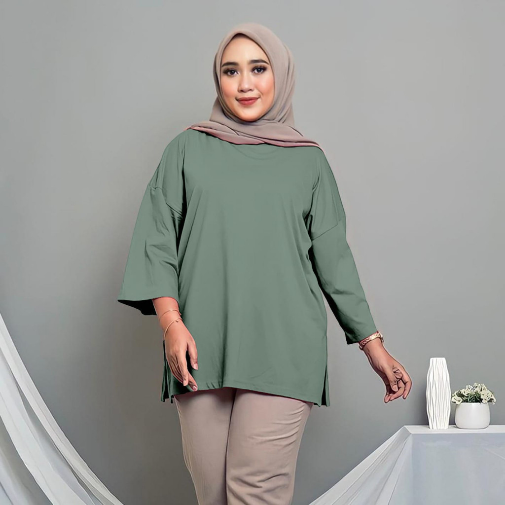 VNN KAOS POLOS LAYLA JUMBO LD120CM-LD140CM/ATASAN WANITA OVERSIZE PQ5