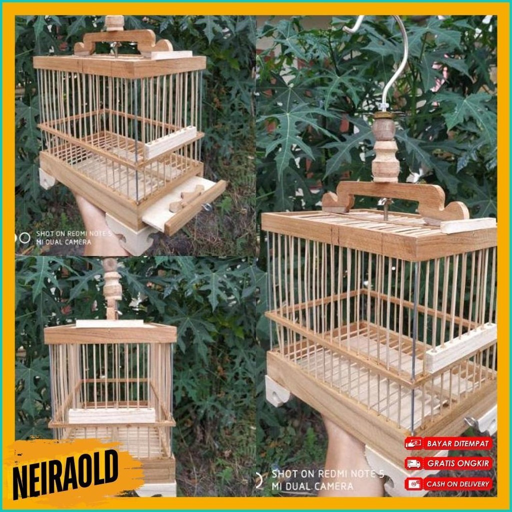 Sangkar Burung Mini Koper Kecil Kayu Mentah (Murmer)