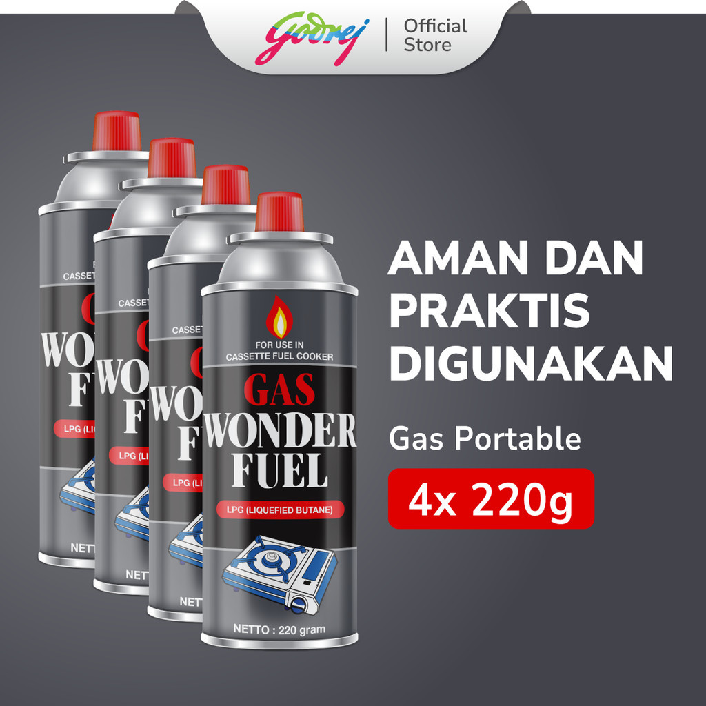 Wonderfuel Gas Kaleng Kompor Portable 220gr x 4